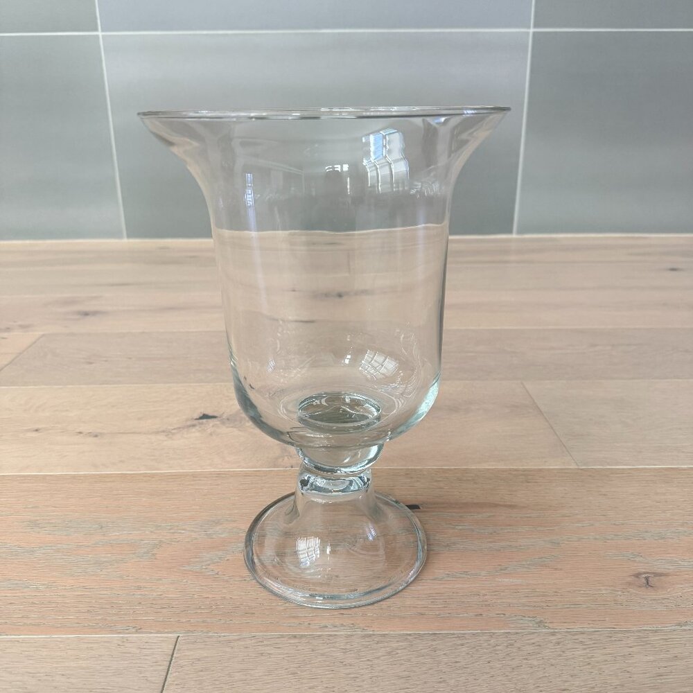 Southern Living at Home Hemingway Hurricane Glass Clear Vase 12" x 8"